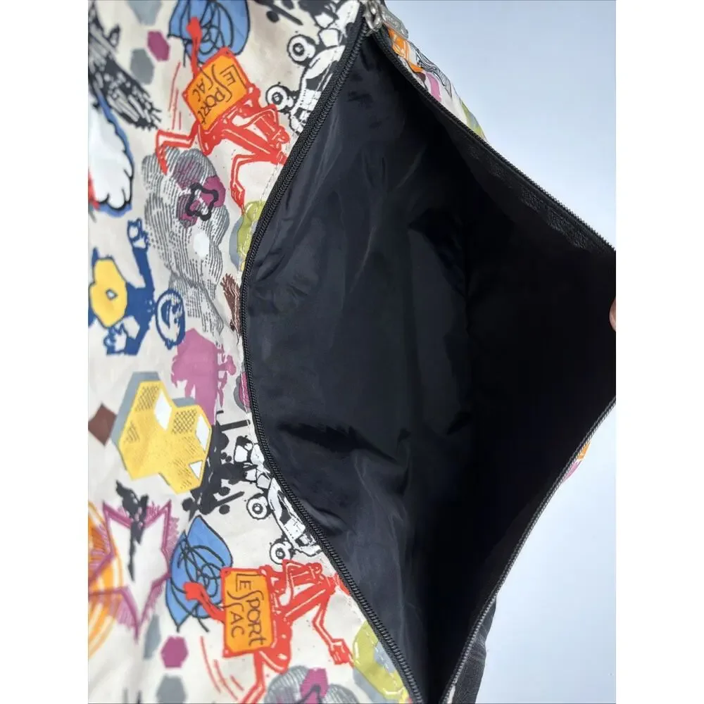 LeSportSac Large Messenger Weekender Bag California Rare Design Cartoon Pasta